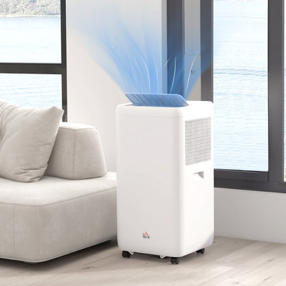 HOMCOM 12,000 BTU Mobile Air Conditioner for Room up to 28m², with Dehumidifier, Auto & Sleep Mode, 24H Timer, Wheels