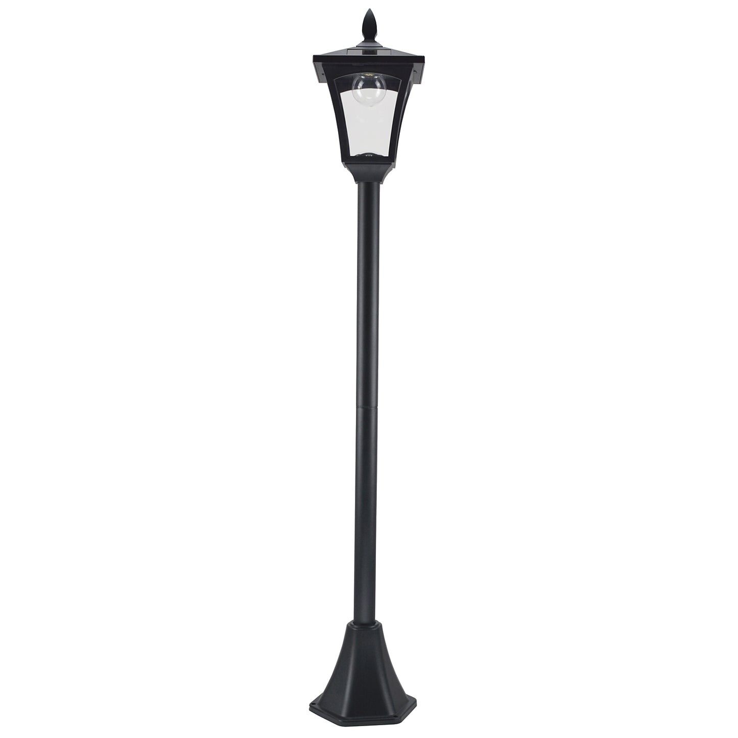 Outsunny Outdoor Solar Powered Post Lamp Sensor Dimmable LED Lantern Bollard Pathway 1.6M Tall – Black