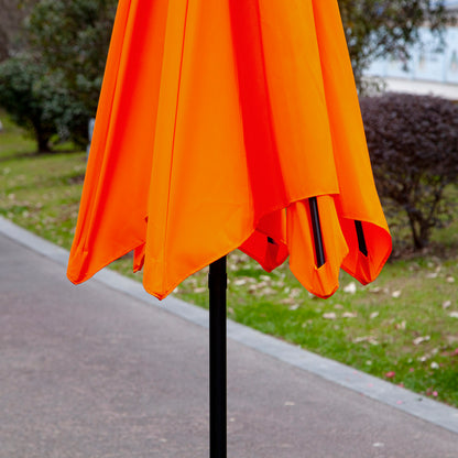 Outsunny 2.7M Patio Tilt Umbrella Sun Parasol Outdoor Garden Sun Shade Aluminium Frame with Crank（Orange）