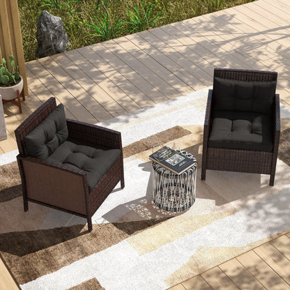 Outsunny Patio Chair Cushion Refresh: 4-Piece Indoor/Outdoor Seat & Back Pads, Charcoal Grey Hues