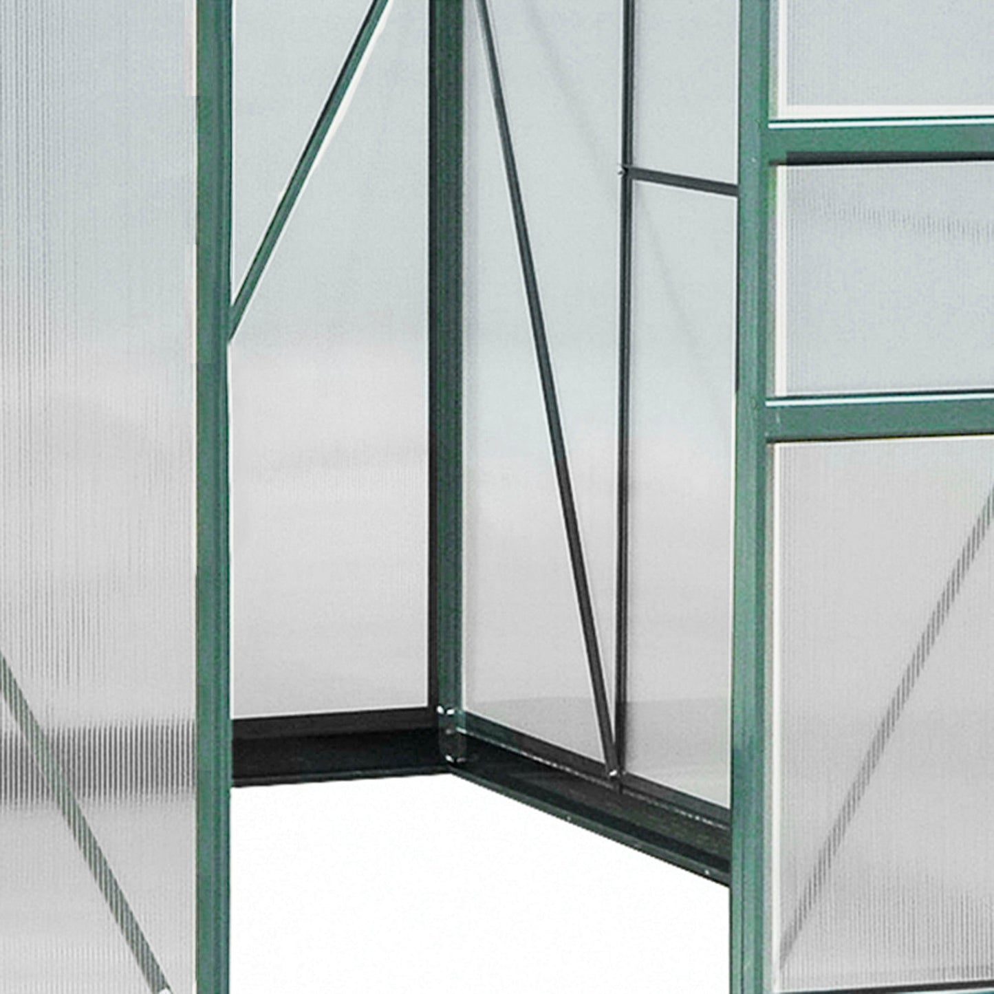Outsunny Large Walk-In Greenhouse Aluminium Frame Greenhouse Garden Plants Grow Galvanized Base w/ Slide Door, 6 x 8 ft