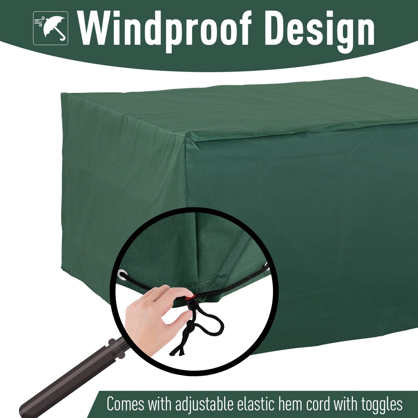 Outsunny Rattan Furniture Protector: Cube-Shaped UV & Rain Guard for Garden Wicker, 135x135x75cm, Outdoor Furniture Cover