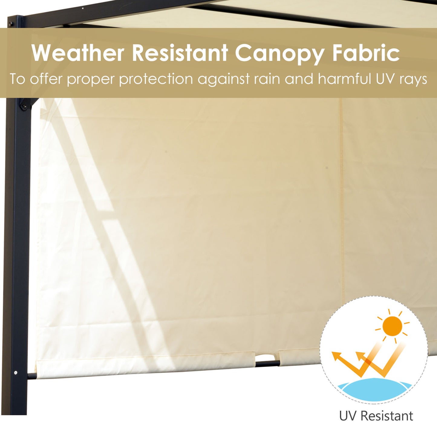 Outsunny 3 X 3 Meters Garden Metal Gazebo Party Canopy Outdoor Tent Sun Shelter Removable & Adjustable Cover Canopy Cream