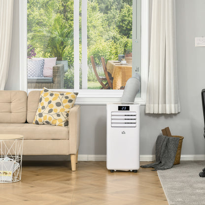 HOMCOM 10000 BTU Air Conditioner Portable AC Unit for Cooling Dehumidifying Ventilating with Remote Controller, LED Display, Timer, for Bedroom, White