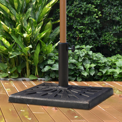 Outsunny 15kg Parasol Base Durable Patterned Colophony Garden Patio Square Umbrella Stand Base Stand Bronze