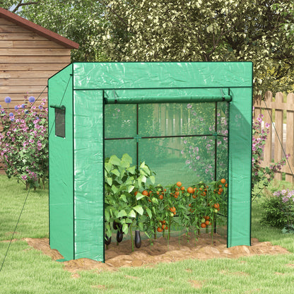 Outsunny Walk-In Greenhouse: Durable PE Cover, Outdoor Plant Shelter, Verdant Green