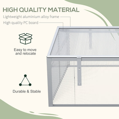 Outsunny Outdoor 2 Level Adjustable Roof Cold Frame Greenhouse with Aluminium Frame