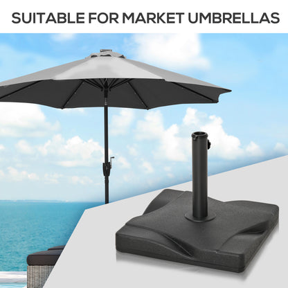 Outsunny Cement Parasol Base: Durable Umbrella Weight Stand, Sleek Black Design