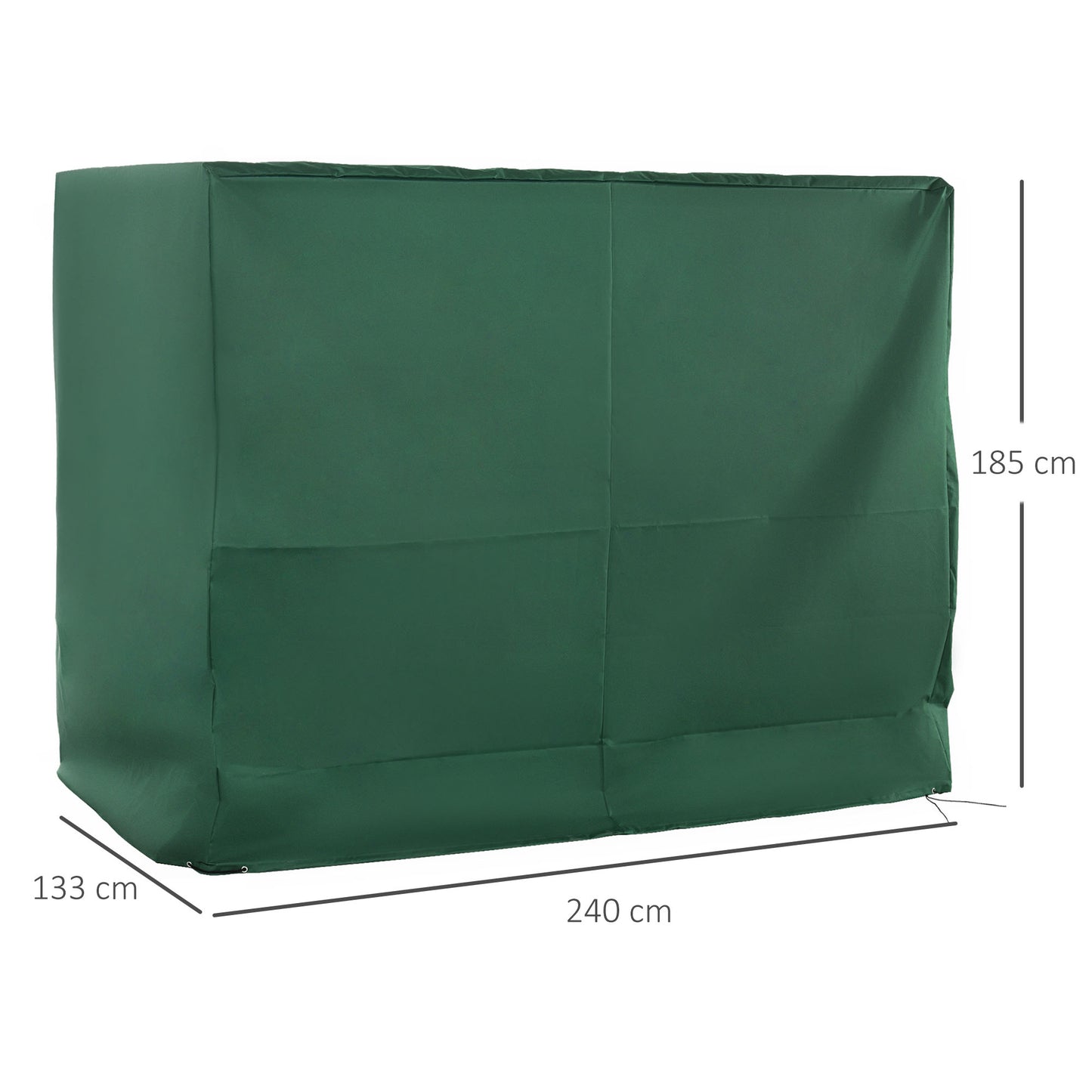 Outsunny Oxford Patio 3-seater Swing Chair Cover Outdoor Garden Furniture Rain Protection Protector Waterproof Anti-UV Green 240L x 133W x 185H cm