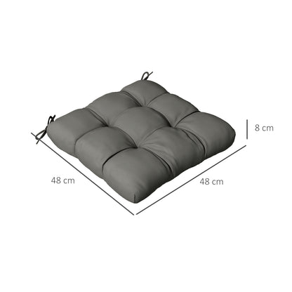Outsunny Patio Chair Cushion Set: 4-Piece Tied Seat Pads for Indoor & Outdoor Seating, Charcoal Grey Comfort