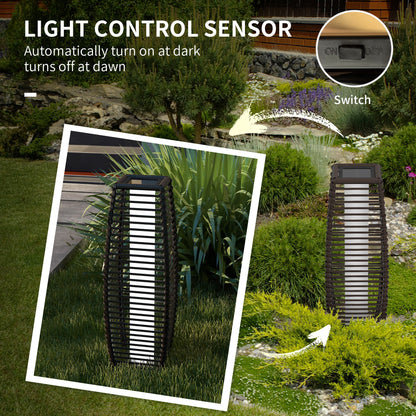 Outsunny Solar Pathway Lantern: Automatic LED Lighting for Outdoor Spaces, Decorative Brown Finish
