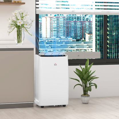 HOMCOM 14,000 BTU Mobile Air Conditioner for Room up to 40m², with Dehumidifier, Sleep Mode, 24H Timer On/off, Wheels