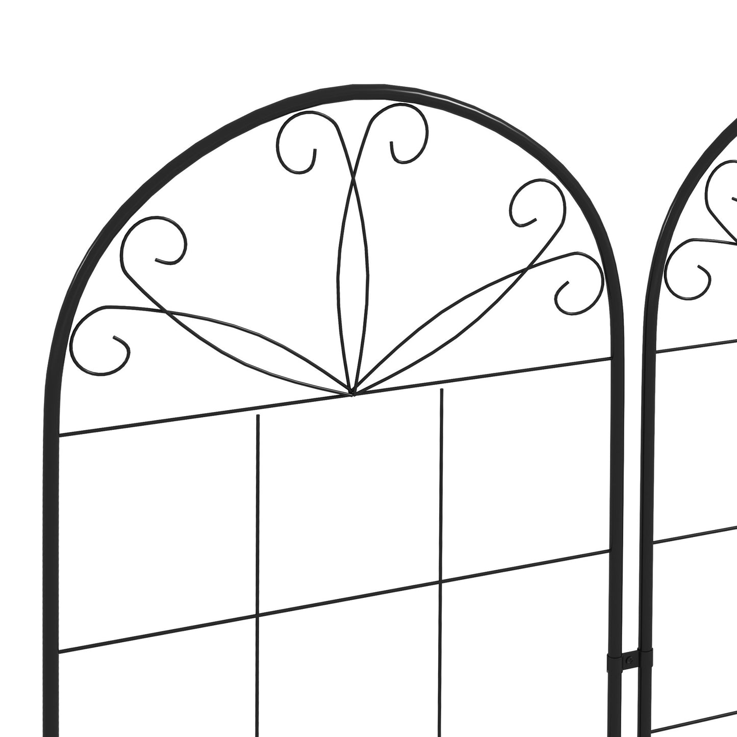 Outsunny Set of 2 Metal Garden Trellises: Climbing Plant Support Frames, Decorative Grid Design