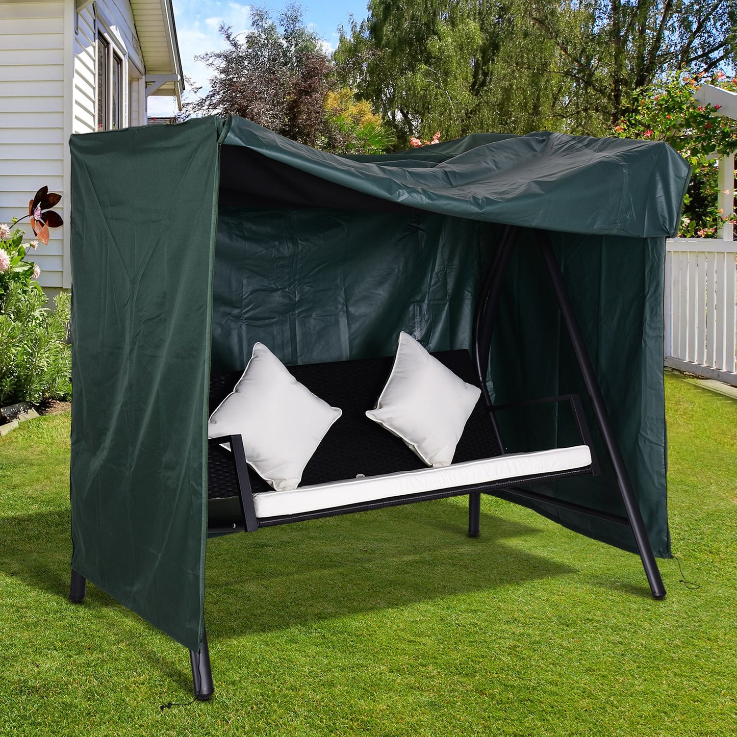 Outsunny Swing Chair Cover: 600D Oxford Polyester, Waterproof, Durable, Green