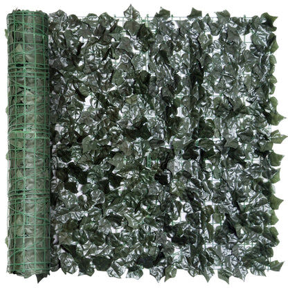 Outsunny Artificial Leaf Screen Panel, 2.4x1 m-Dark Green