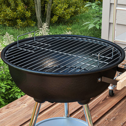 Outsunny BBQ Grill Charcoal Grill Portable Charcoal BBQ Round Kettle Grill Outdoor Heat Control Party Patio Barbecue