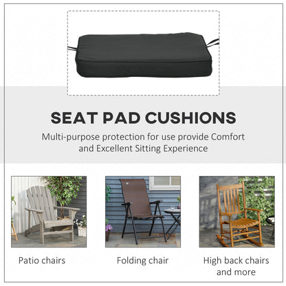 Outsunny Garden Chair Cushions, Set of 6, Dining Seat Pads with Straps, Removable for Indoor/Outdoor Use, Black