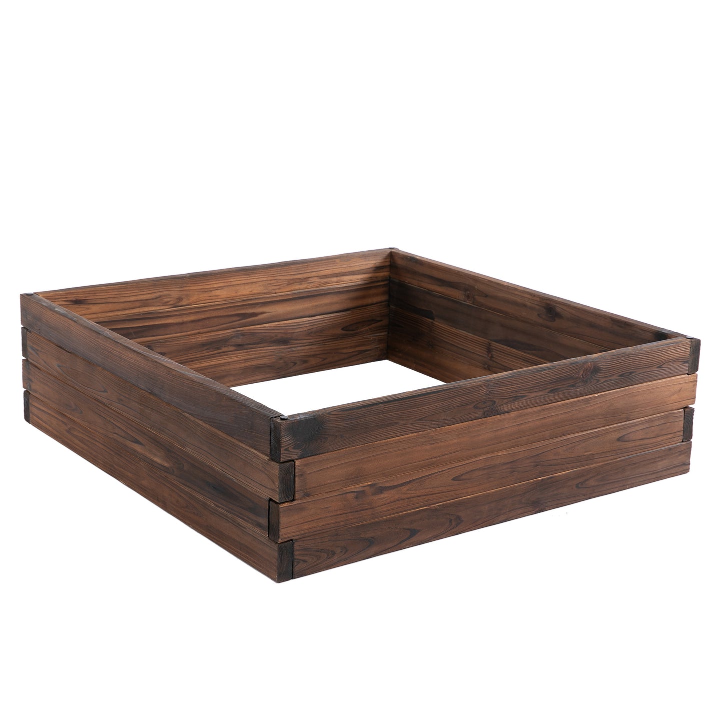 Outsunny Raised Garden Bed Planter Box: Wooden Outdoor Patio Planter for Plant, Flower & Vegetable Growing, 80L x 80W x 22.5H cm
