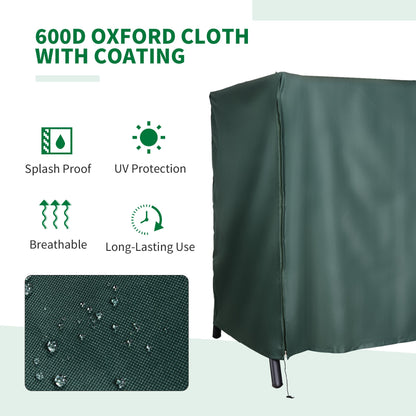 Outsunny Swing Seat Protector: Waterproof Oxford Polyester Cover for Outdoor Furniture, Lush Green Hue, 164cm Height