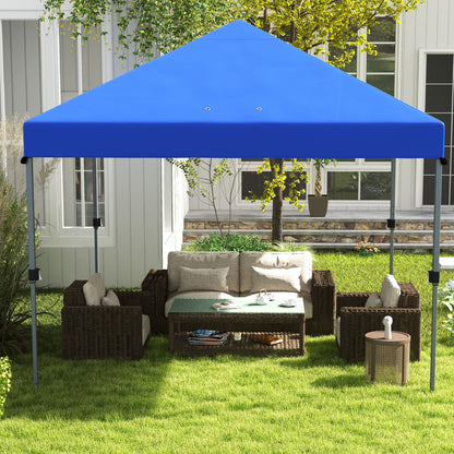 Outsunny 3 x 3(m) Pop Up Gazebo, 1 Person Easy up Marquee Party Tent with 1-Button Push, Adjustable Straight Legs, Stakes, Ropes,