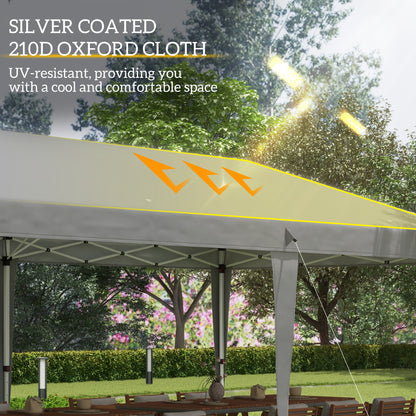 Outsunny Pop Up Gazebo, Double Roof Foldable Canopy Tent, Wedding Awning Canopy w/ Carrying Bag, 6 m x 3 m x 2.65 m, Grey
