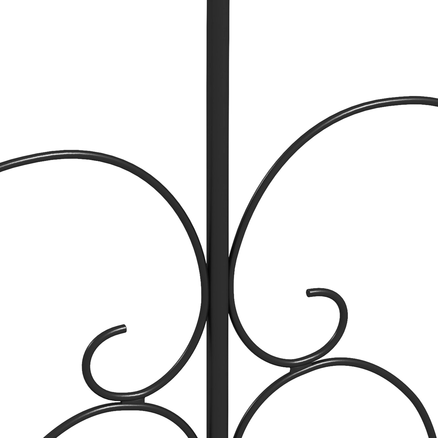 Outsunny Metal Garden Fence Panels, Decorative Outdoor Picket, Heart-shaped Scrollwork, Set of 5, Black