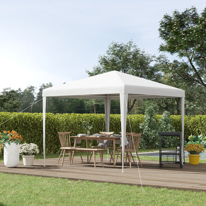 Outsunny 2.7m x 2.7m Garden Gazebo Marquee Party Tent Wedding Canopy Outdoor, White