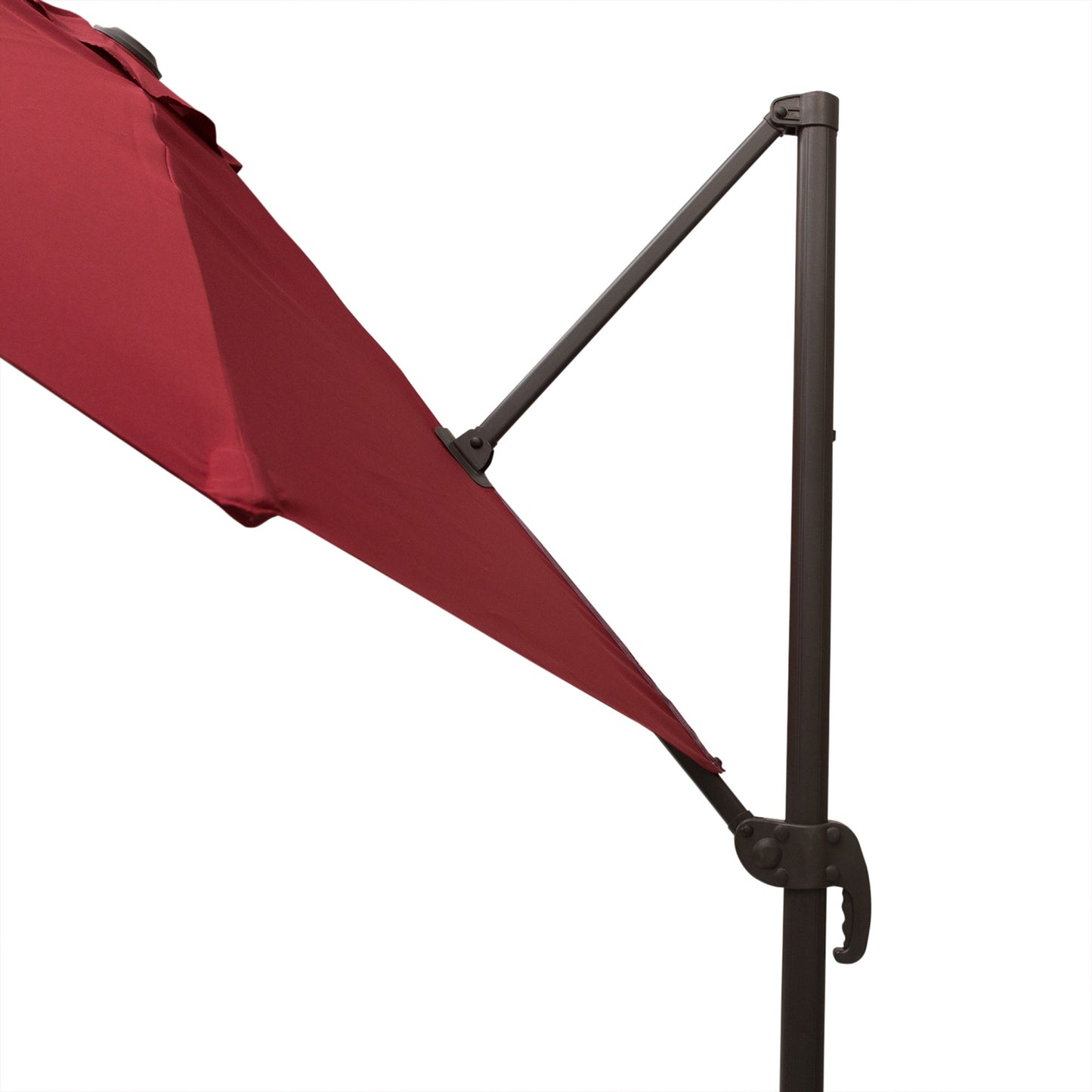 Outsunny 3m Cantilever Aluminium Frame 360 Rotation Hanging Parasol w/ Cross Base Wine Red