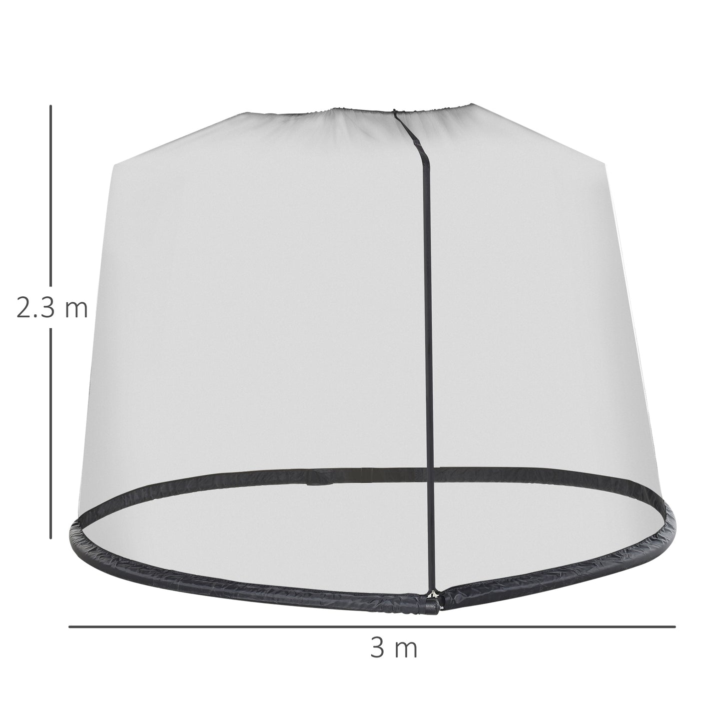 Outsunny 2.3m Patio Umbrella Mosquito Net Screen, Outdoor Insect Protection Cover with Zipped Door