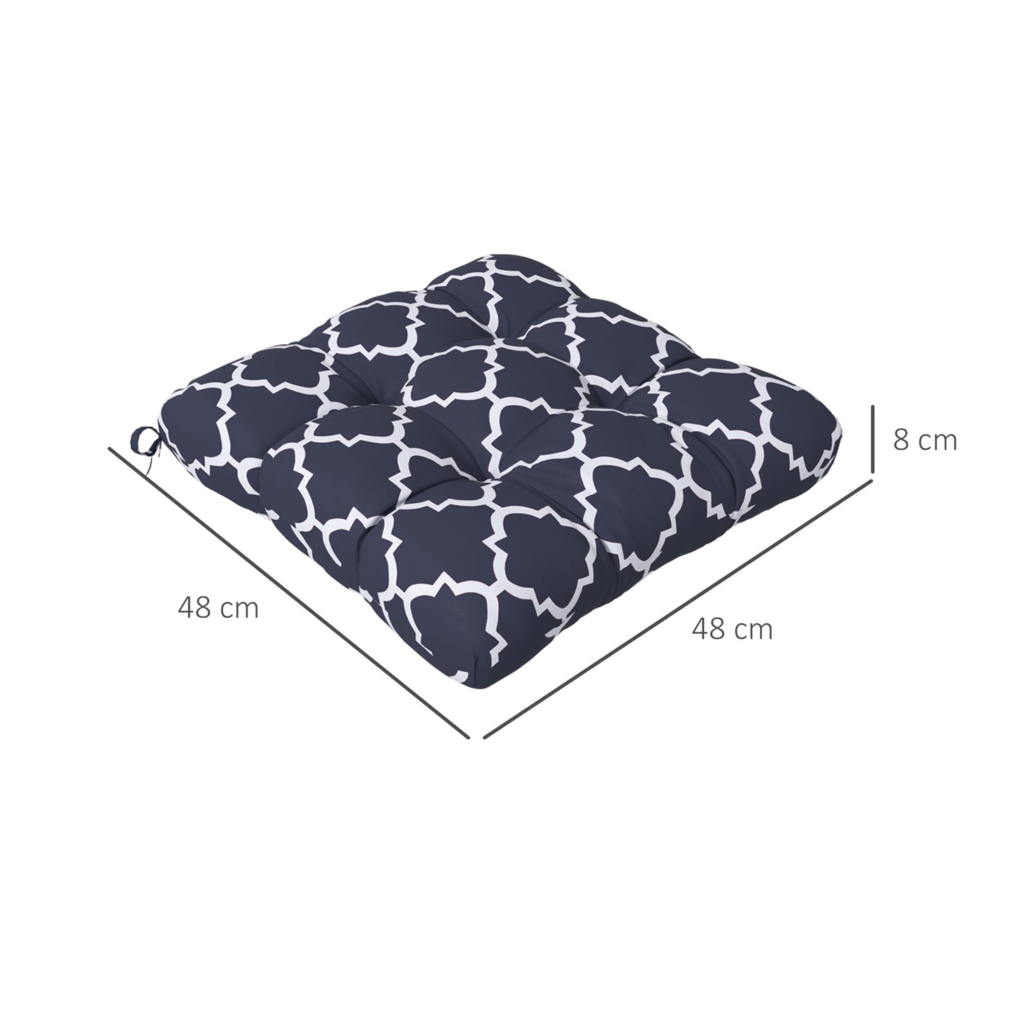 Outsunny Replacement Cushions: 4-Piece Indoor Outdoor Seat Pads with Ties for Patio Chairs, Blue