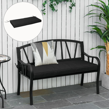 Outsunny Loveseat Cushion for 2 Seater Garden Bench, Comfortable Seat Pad for Outdoor Furniture, 120 x 50 x 8 cm, Black