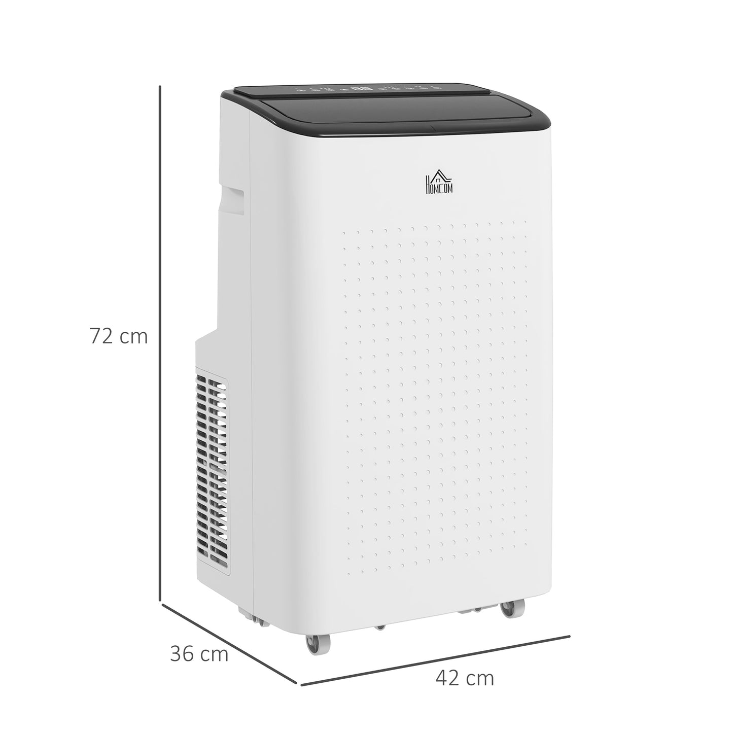 HOMCOM 12,000 BTU Mobile Air Conditioner for Room up to 26m², Smart Home WiFi Compatible, with Dehumidifier, Fan, 24H Timer