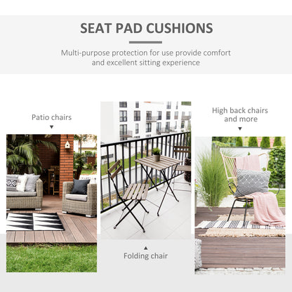 Outsunny Garden Chair Pads: Set of 2 Replacement Cushions with Ties, 45 x 45cm, Charcoal Grey