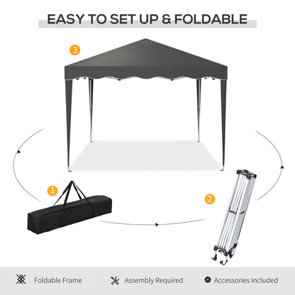 Outsunny 3x3m Pop Up Gazebo, Outdoor Camping Gazebo Party Tent with Carry Bag