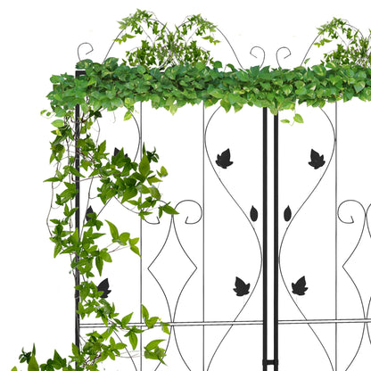 Outsunny Metal Trellis Set: Leaf Design Plant Support Frames, Outdoor Use