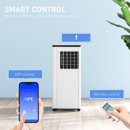 HOMCOM 9,000 BTU Mobile Air Conditioner, 20m², Smart Home WiFi, with Dehumidifier, Fan, 24H Timer, Window Kit, White