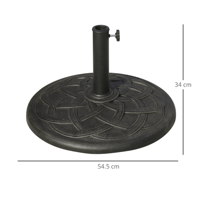 Outsunny Parasol Base: Resin Umbrella Stand for 28mm & 38mm Poles, Weather-Resistant, Bronze Hue