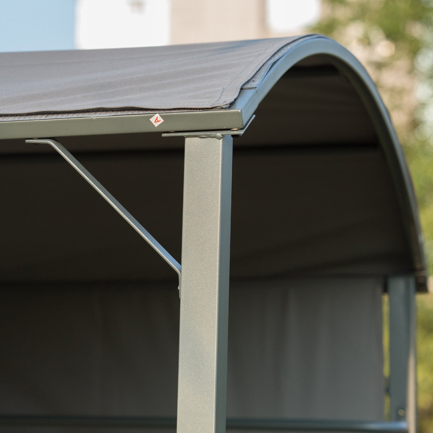 Outsunny BBQ Canopy, Metal Frame, Outdoor Grill Shelter, Ventilated Roof, Weather-Resistant, Grey