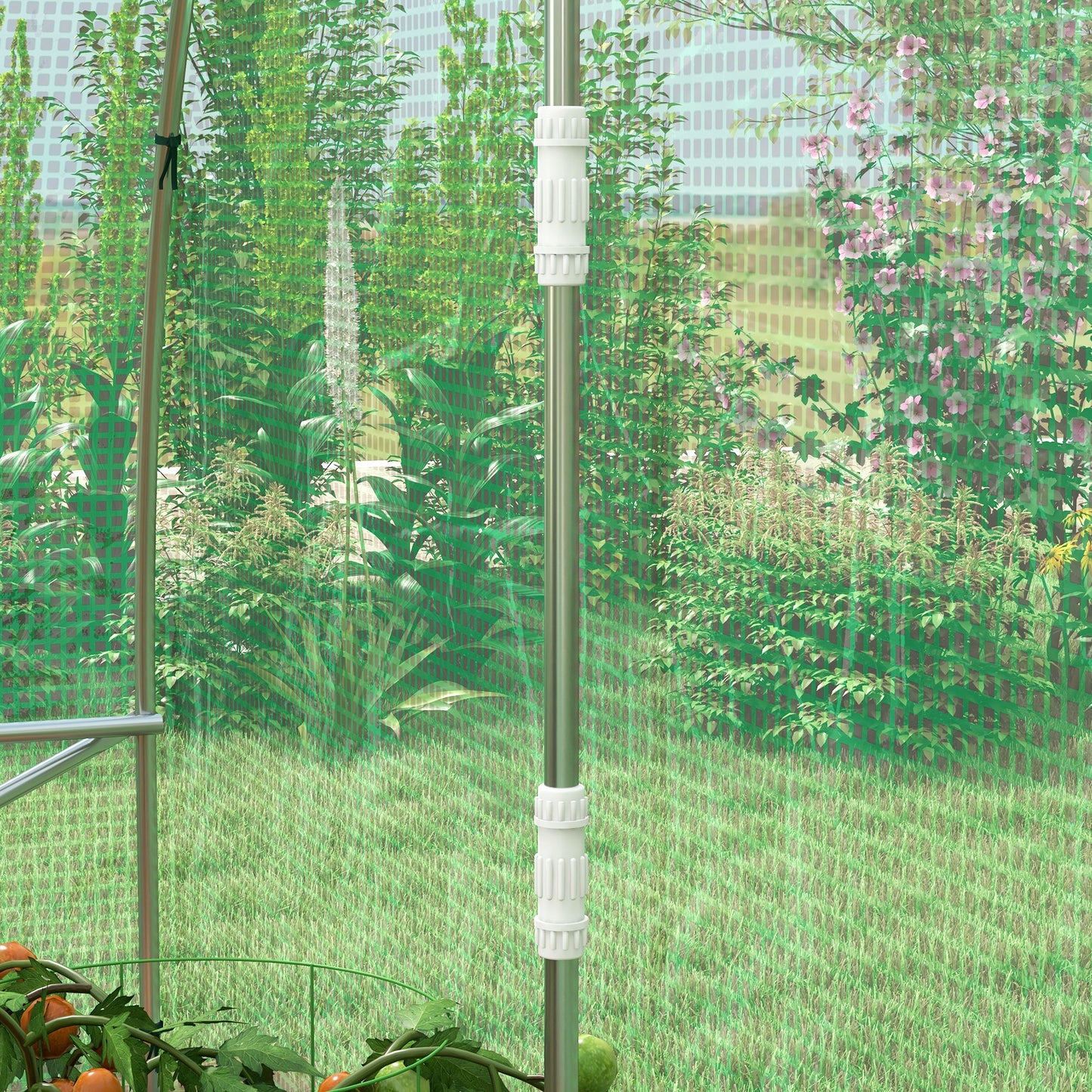 Outsunny Sprinkler System Polytunnel Greenhouse, 4 x 3(m), Green