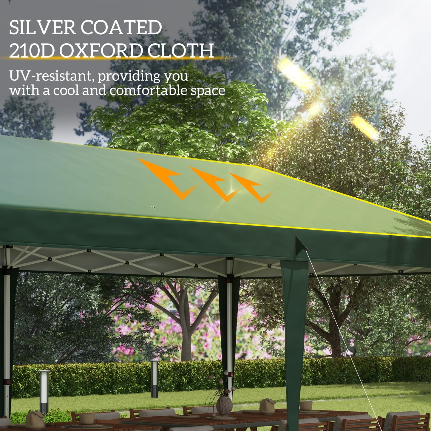Outsunny Pop Up Gazebo with Double Roof, Foldable Wedding Canopy Tent with Carrying Bag, 6 m x 3 m x 2.65 m, Green