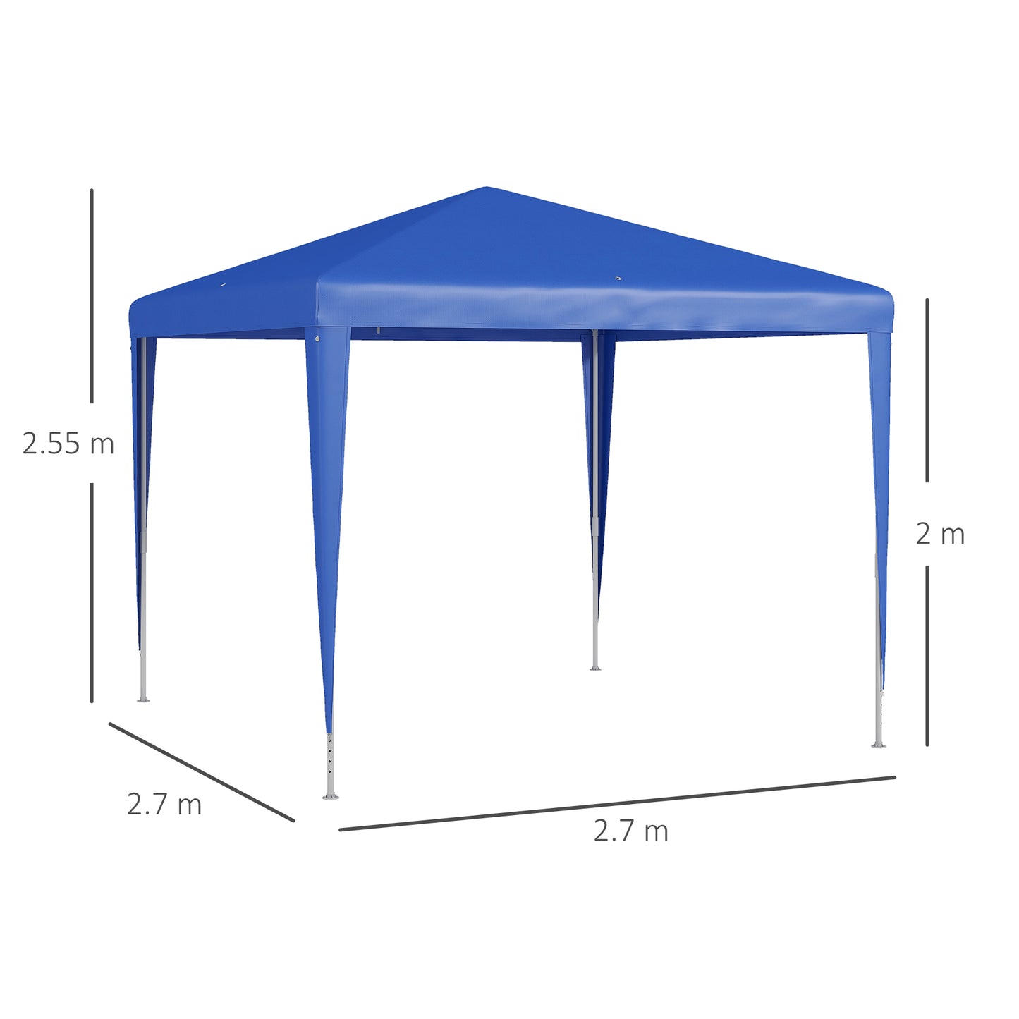 Outsunny 2.7m x 2.7m Garden Gazebo Marquee Party Tent Wedding Canopy Outdoor(Blue)