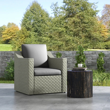 Outsunny Patio Chair Cushion Refresh: 2-Piece Back and Seat Set in Fabric & PE Rattan, Grey