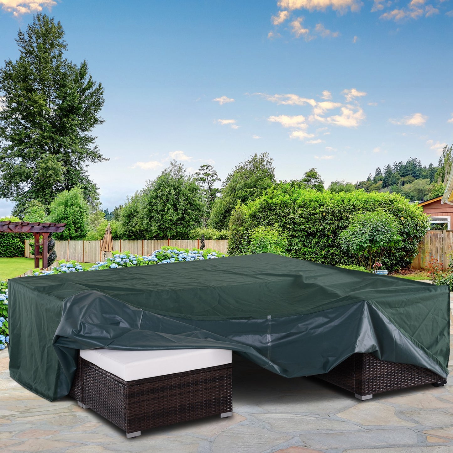 Outsunny Patio Furniture Set Cover Large, 600D Oxford Square Waterproof, 230L x 230W x 70H cm