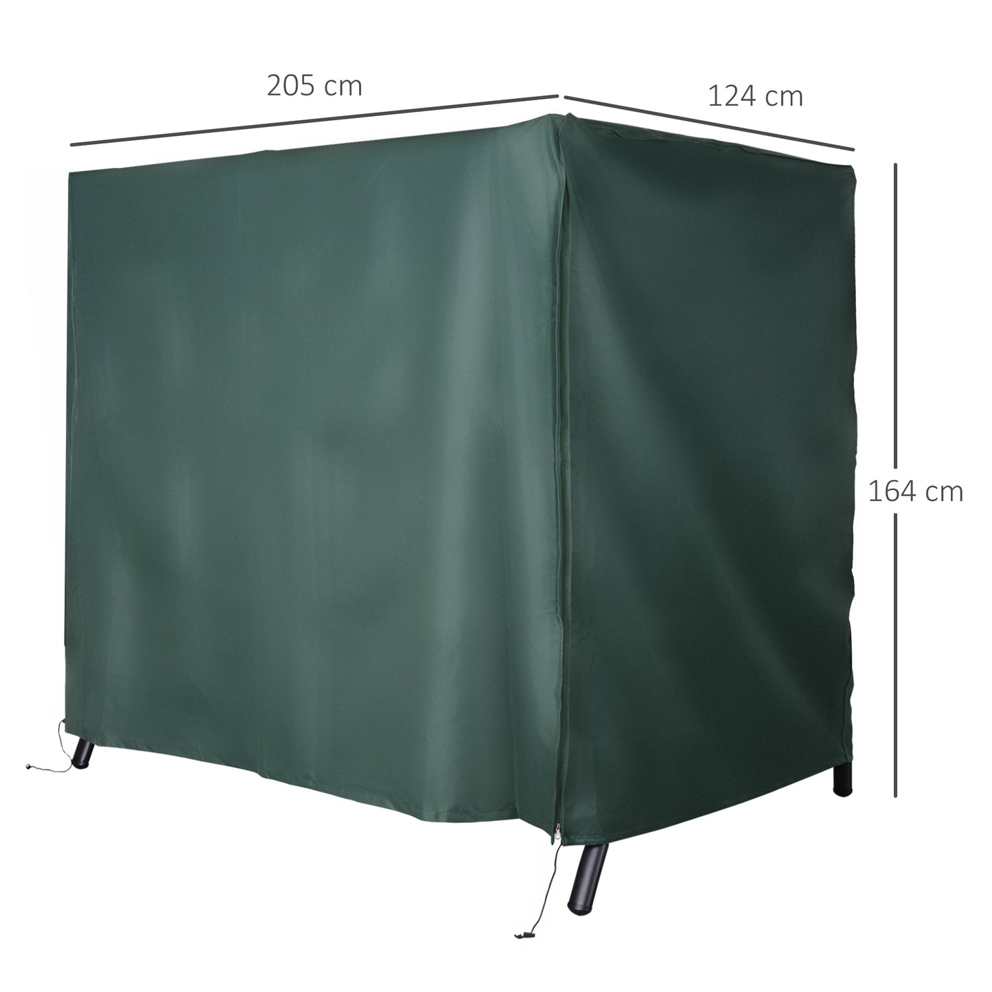 Outsunny Swing Seat Protector: Waterproof Oxford Polyester Cover for Outdoor Furniture, Lush Green Hue, 164cm Height