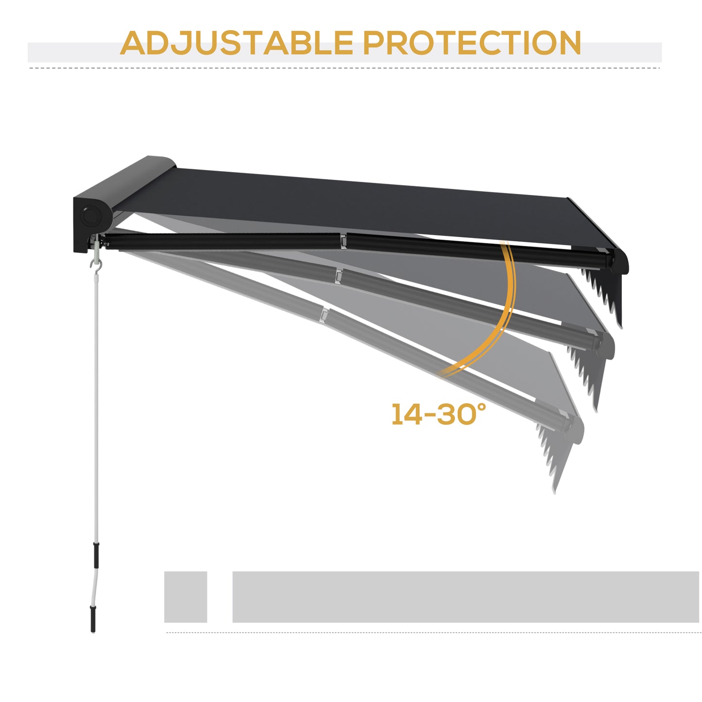 Outsunny 3 x 2.5m Electric Awning with LED Light, Aluminium Frame Retractable Awning Sun Canopies for Patio Door Window