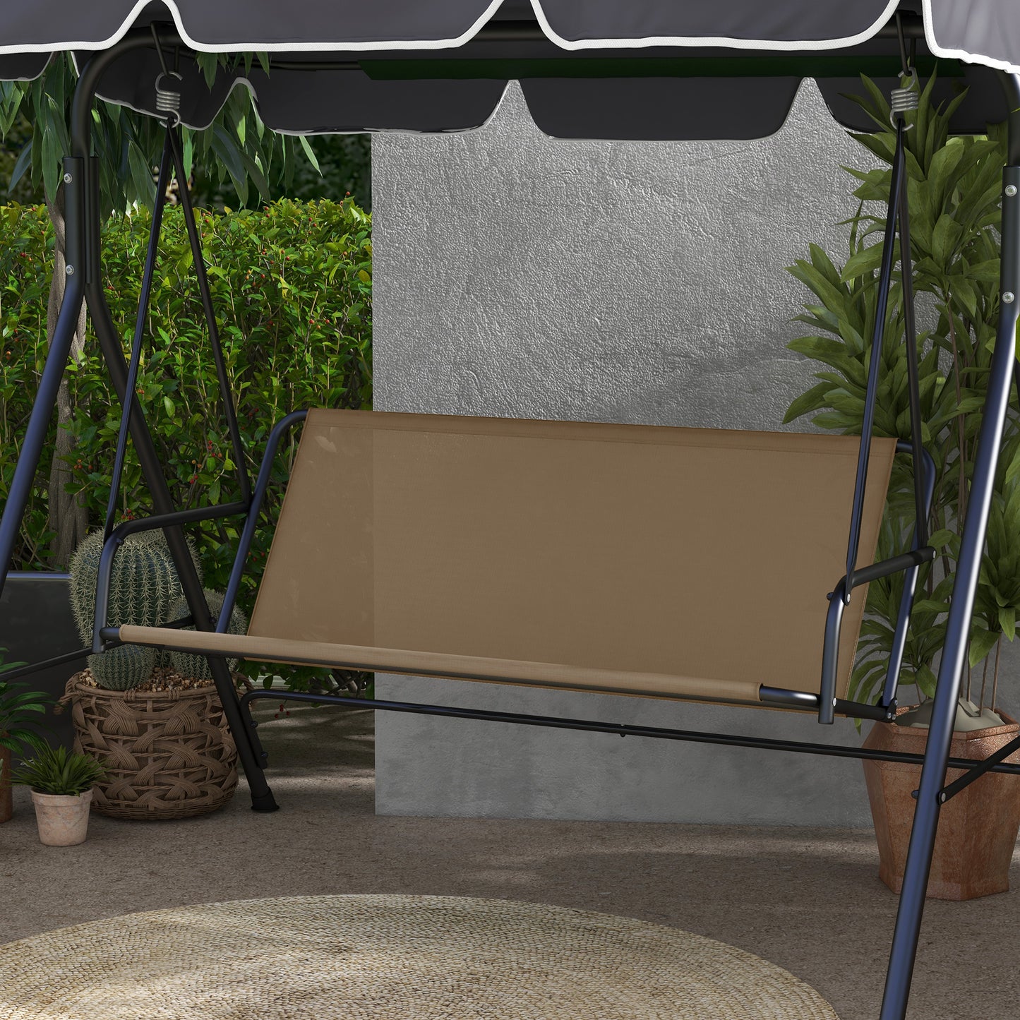 Outsunny Swing Seat Cover Replacement, for 2 and 3 Seater Bench, 115cm x 48cm x 48cm, Beige