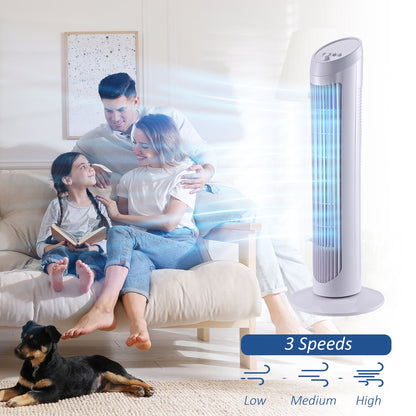 HOMCOM Oscillating Tower: 30-Inch Fan with 3 Speeds, Ultra-Slim Design for Efficient Cooling, Low Noise, White