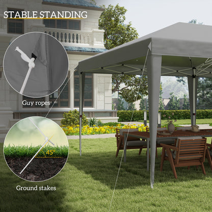 Outsunny Pop Up Gazebo, Double Roof Foldable Canopy Tent, Wedding Awning Canopy w/ Carrying Bag, 6 m x 3 m x 2.65 m, Grey