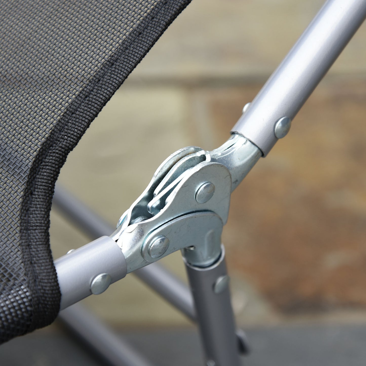 Outsunny Garden Lounger, Portable Outdoor Patio Sun Bed Chair, Adjustable Back Recliner, Lightweight, Light Black