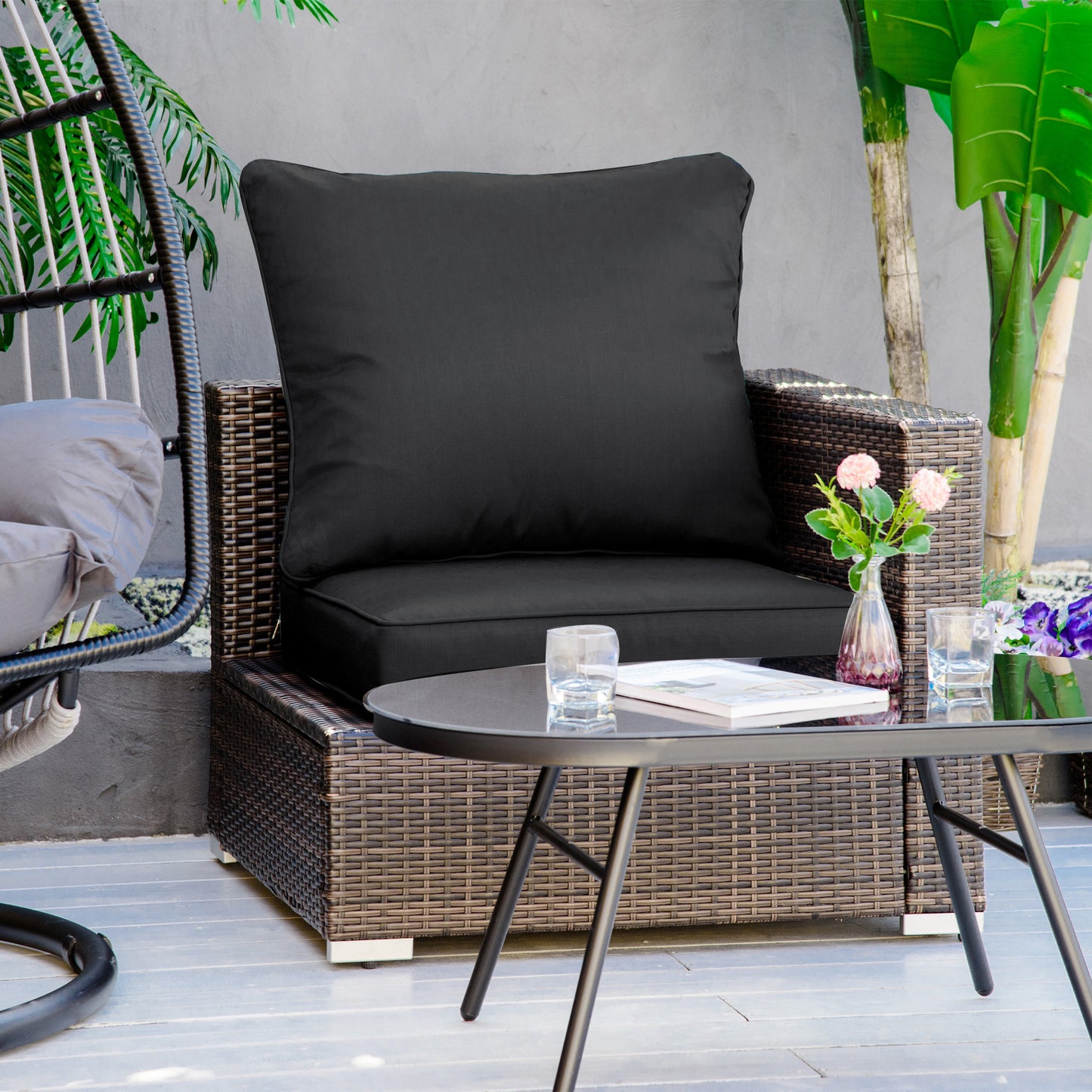 Outsunny Deep Seating Cushions: Plush Patio Furniture Replacements, Outdoor Comfort Redefined